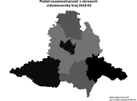 nezamestnanosť v okresoch Juhomoravský kraj akt/podiel-nezamestnanosti-CZ064-lau