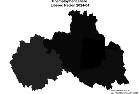 unemployment in Liberec Region akt/unemployment-share-CZ051-lau