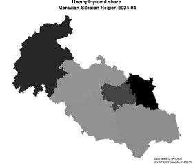 unemployment in Moravian-Silesian Region akt/unemployment-share-CZ08-lau