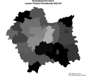 unemployment in Lesser Poland Voivodeship akt/unemployment-share-PL21-lau