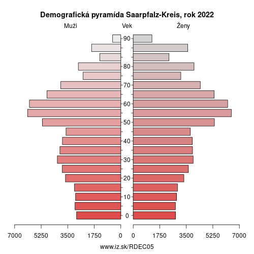 demograficky strom DEC05 Saarpfalz-Kreis demografická pyramída