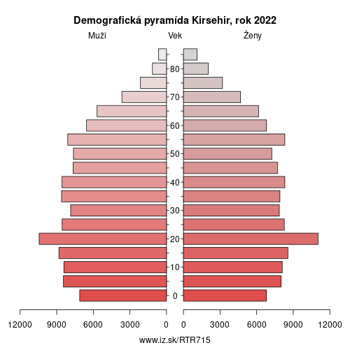 demograficky strom TR715 Kirsehír demografická pyramída