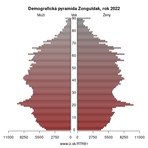 demograficky strom TR81 Zonguldak demografická pyramída