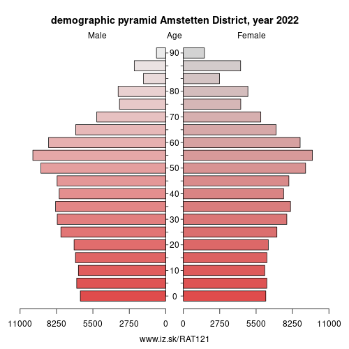 demographic pyramid AT121 Amstetten District