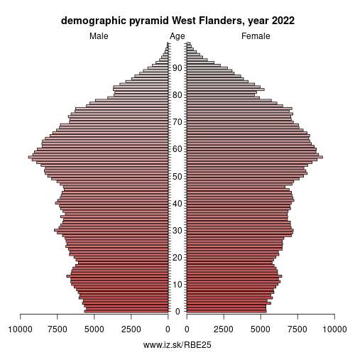 demographic pyramid BE25 West Flanders