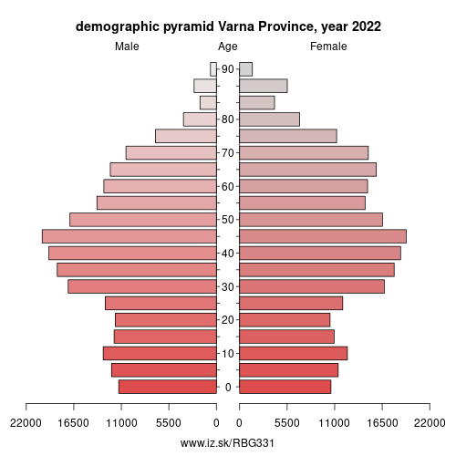 demographic pyramid BG331 Varna Province