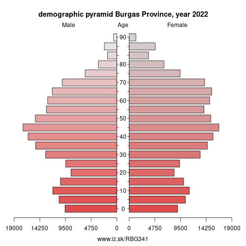 demographic pyramid BG341 Burgas Province