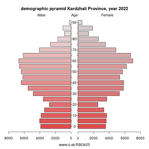 demographic pyramid BG425 Kardzhali Province