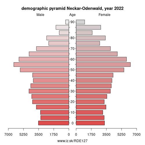 demographic pyramid DE127 Neckar-Odenwald