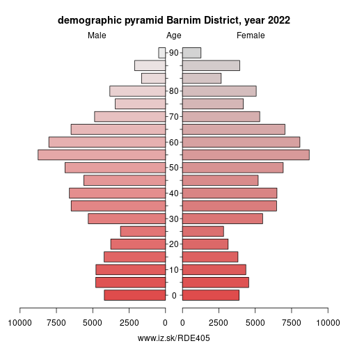 demographic pyramid DE405 Barnim District