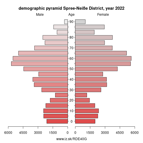 demographic pyramid DE40G Spree-Neiße District