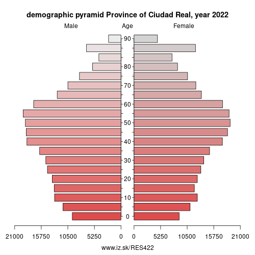 demographic pyramid ES422 Province of Ciudad Real