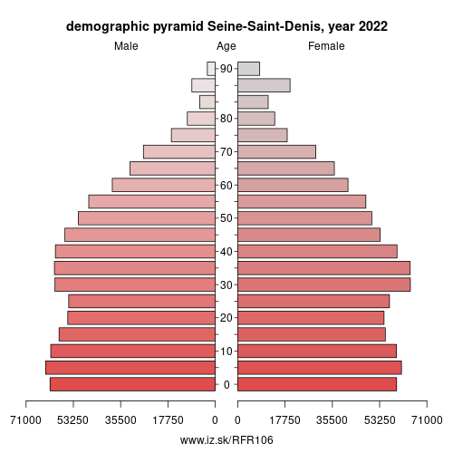 demographic pyramid FR106 Seine-Saint-Denis