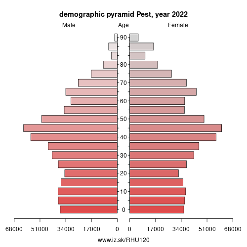 demographic pyramid HU120 Pest County