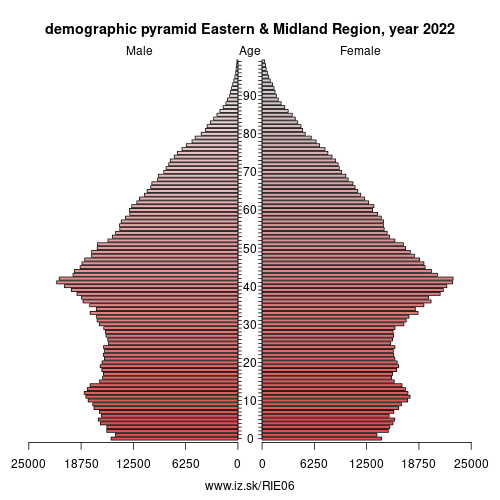 demographic pyramid IE06 Eastern & Midland Region