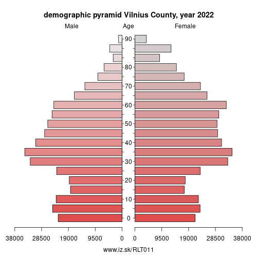 demographic pyramid LT011 Vilnius County