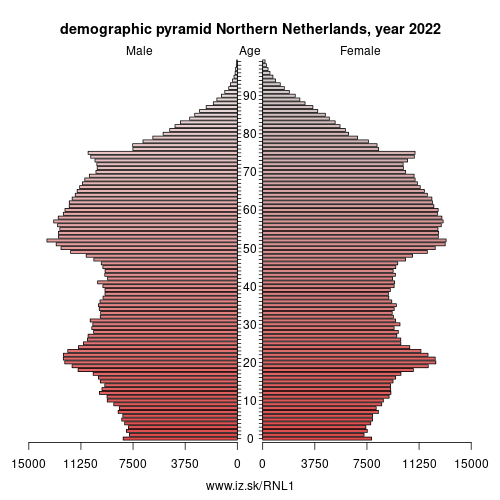 demographic pyramid NL1 Northern Netherlands