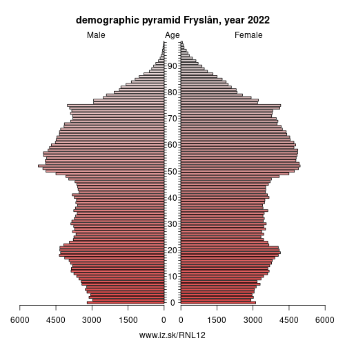demographic pyramid NL12 Friesland (province)