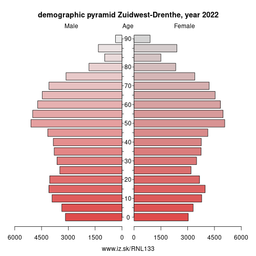 demographic pyramid NL133 Zuidwest-Drenthe