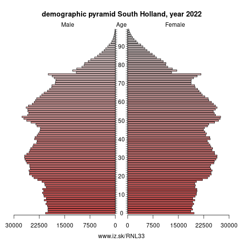 demographic pyramid NL33 South Holland