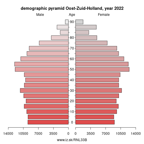 demographic pyramid NL33B Oost-Zuid-Holland
