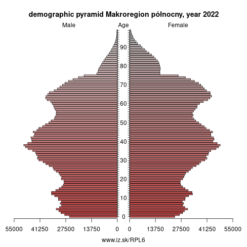 demographic pyramid PL6 Makroregion północny