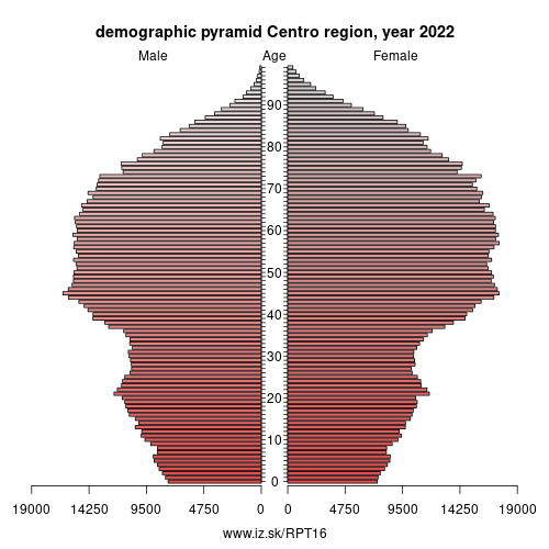 demographic pyramid PT16 Centro region