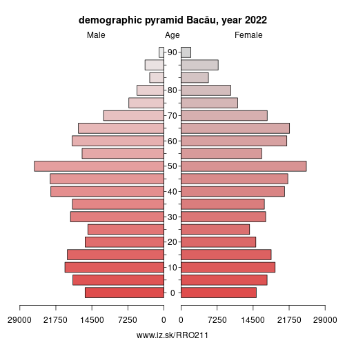 demographic pyramid RO211 Bacău