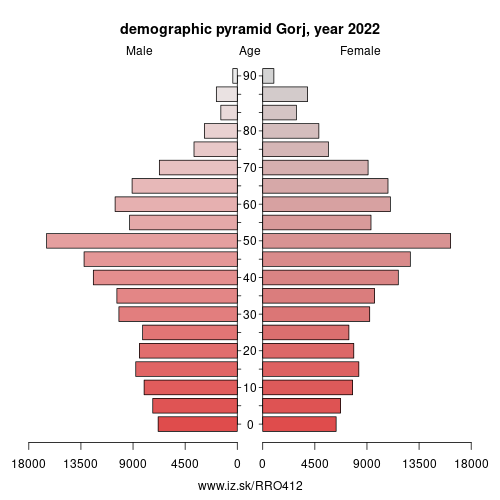 demographic pyramid RO412 Gorj