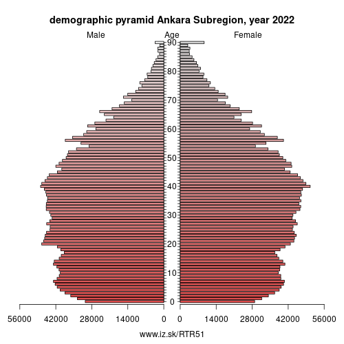 demographic pyramid TR51 Ankara Subregion