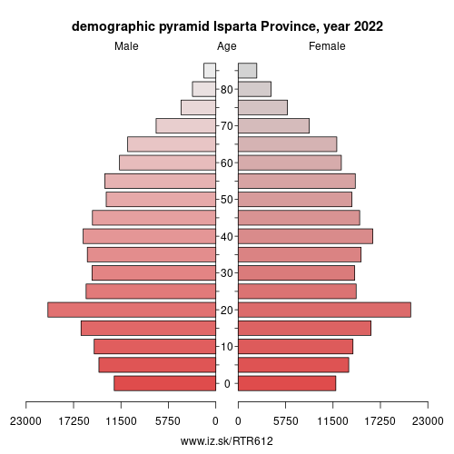 demographic pyramid TR612 Isparta Province