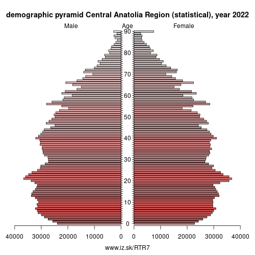 demographic pyramid TR7 Central Anatolia Region (statistical)