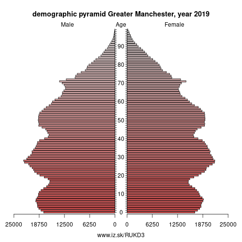 demographic pyramid UKD3 Greater Manchester