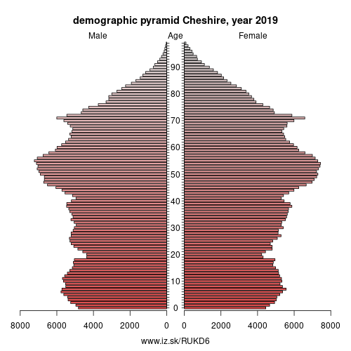 demographic pyramid UKD6 Cheshire