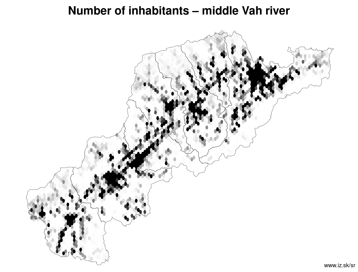 number of inhabitants – middle Vah river