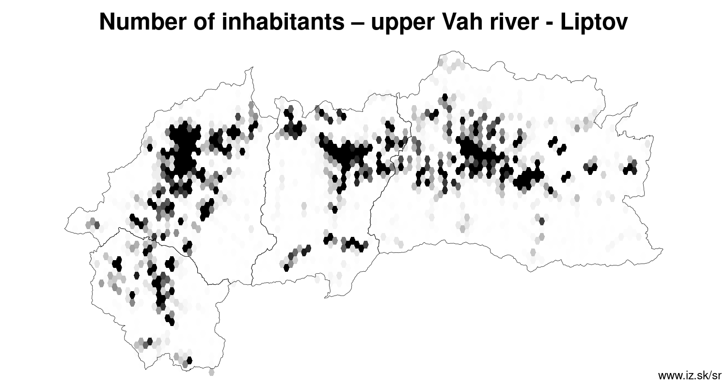 number of inhabitants – upper Vah river – Liptov