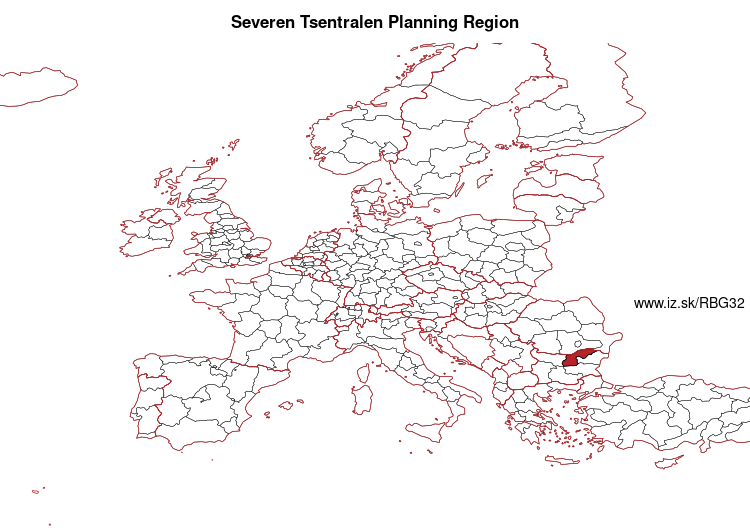 map of Severen Tsentralen Planning Region BG32