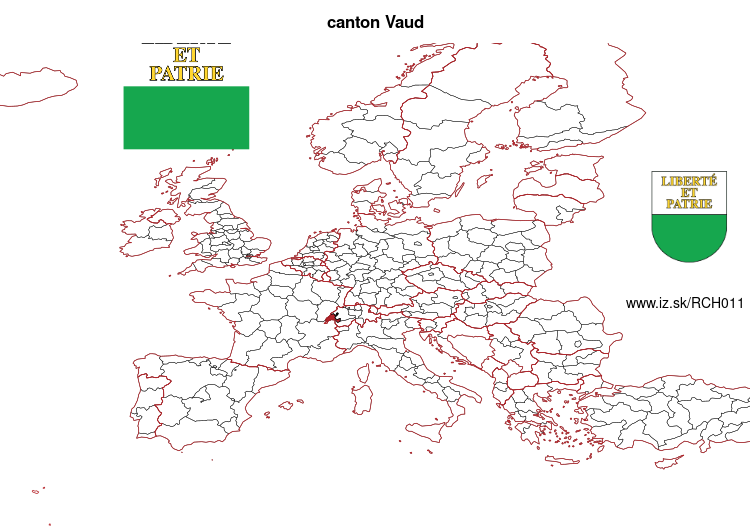 map of canton Vaud CH011