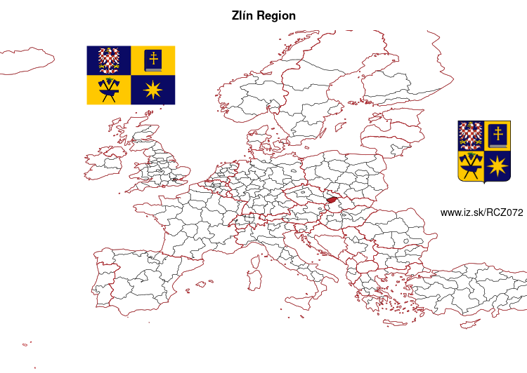map of Zlín Region CZ072