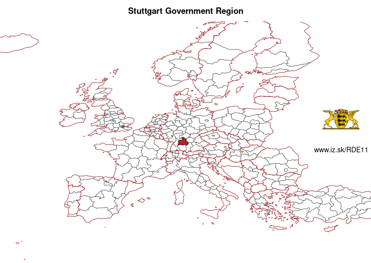 map of Stuttgart Government Region DE11
