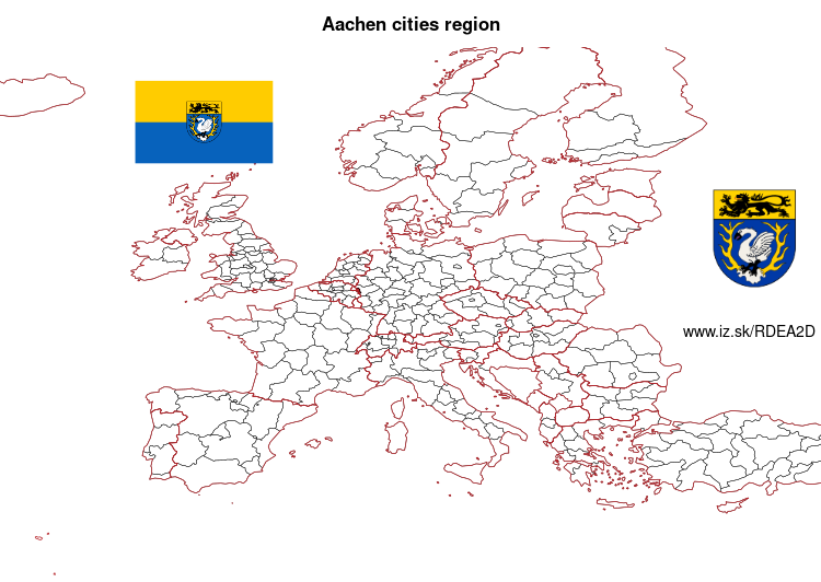 map of Aachen cities region DEA2D