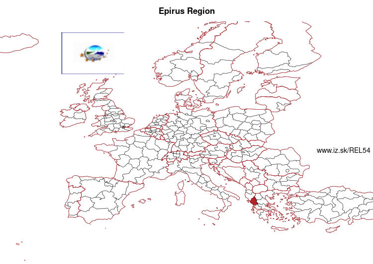 map of Epirus Region EL54