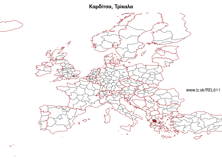 map of Καρδίτσα, Τρίκαλα EL611