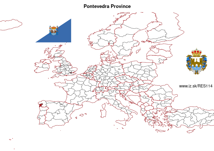map of Pontevedra Province ES114
