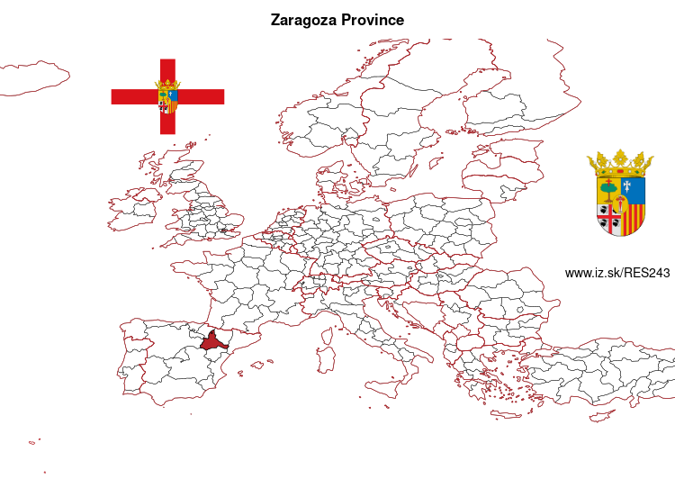 map of Zaragoza Province ES243