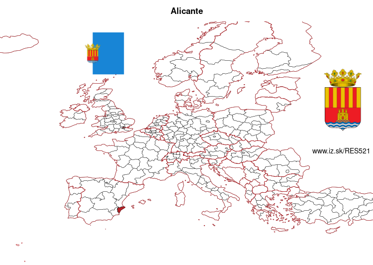 map of province of Alicante ES521