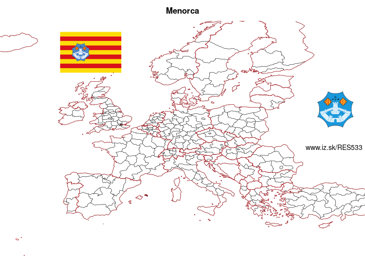 map of Menorca ES533