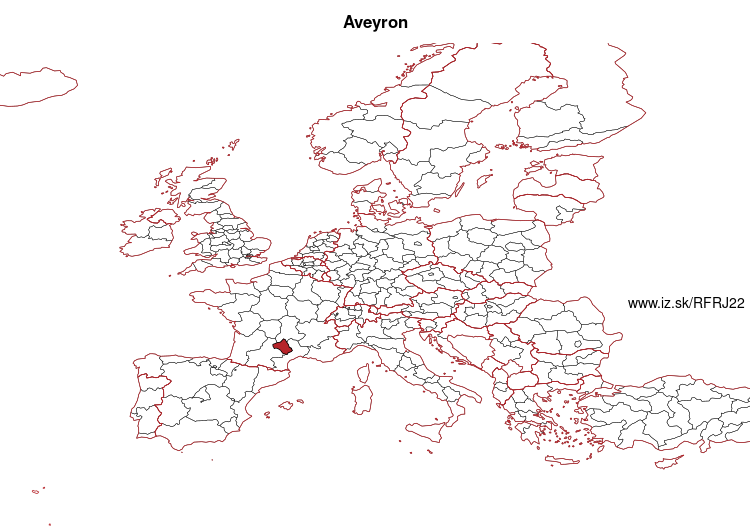 map of Aveyron FRJ22