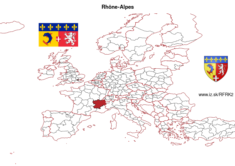 map of Rhône-Alpes FRK2