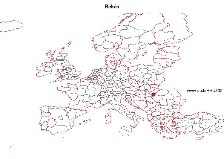 map of Békés County HU332